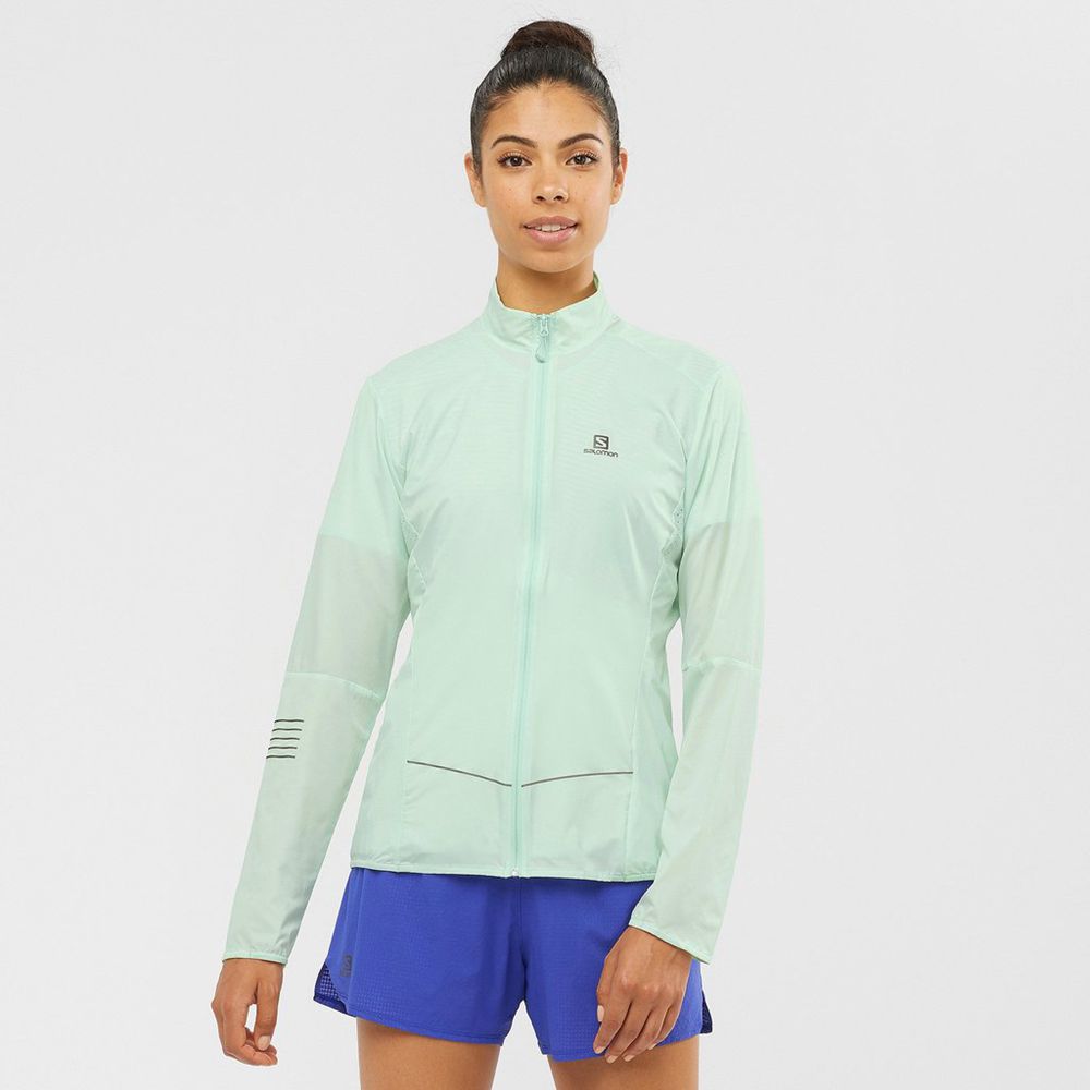 Salomon Singapore Womens Jackets - SENSE Blue | 71243-JSGW